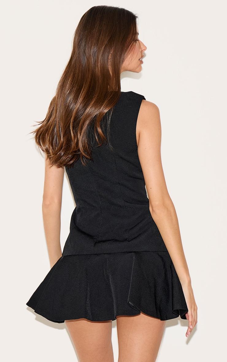 Premium Black Racer Frill Hem Bodycon Dress Product Image