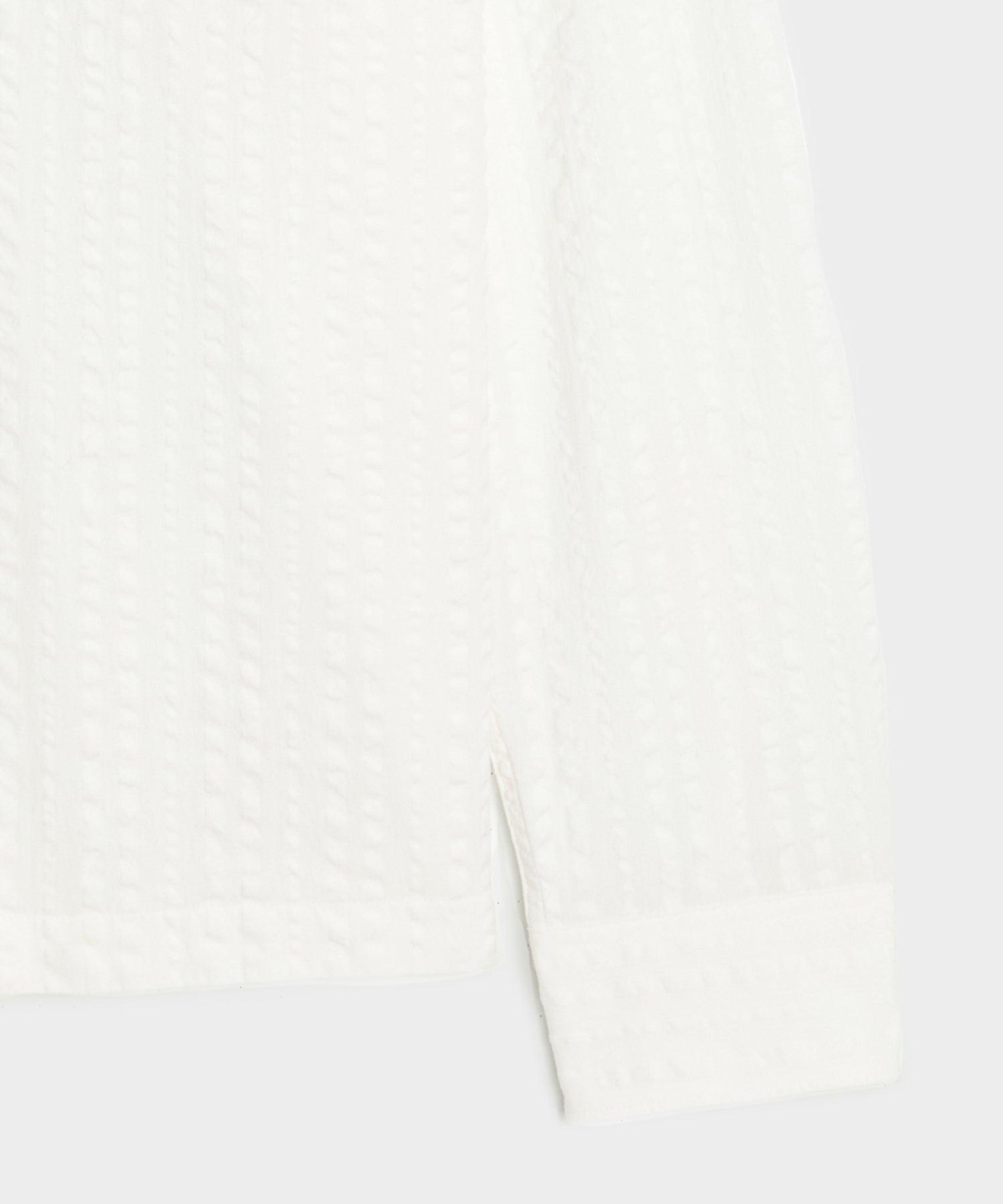 Cropped Seersucker Camp Collar Shirt Product Image