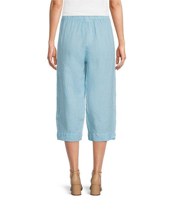 Bryn Walker Light Linen Straight Leg Pull-On Cropped Pants Product Image