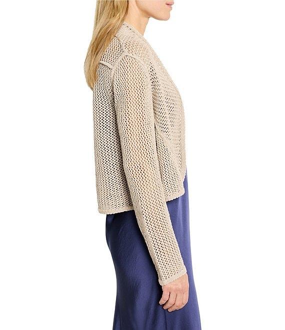 NIC + ZOE Open Mesh Knit Cocoon Open Front Long Sleeve Cardigan Product Image