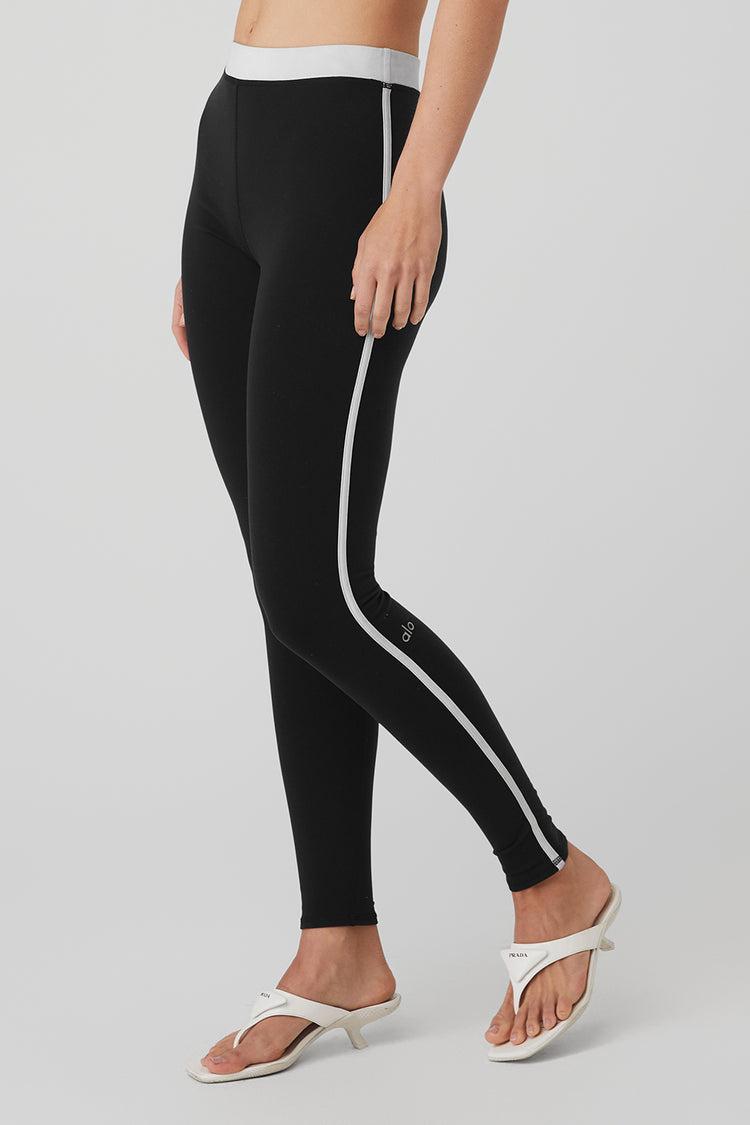 Airbrush High-Waist Streamlined Legging - Black/White Product Image