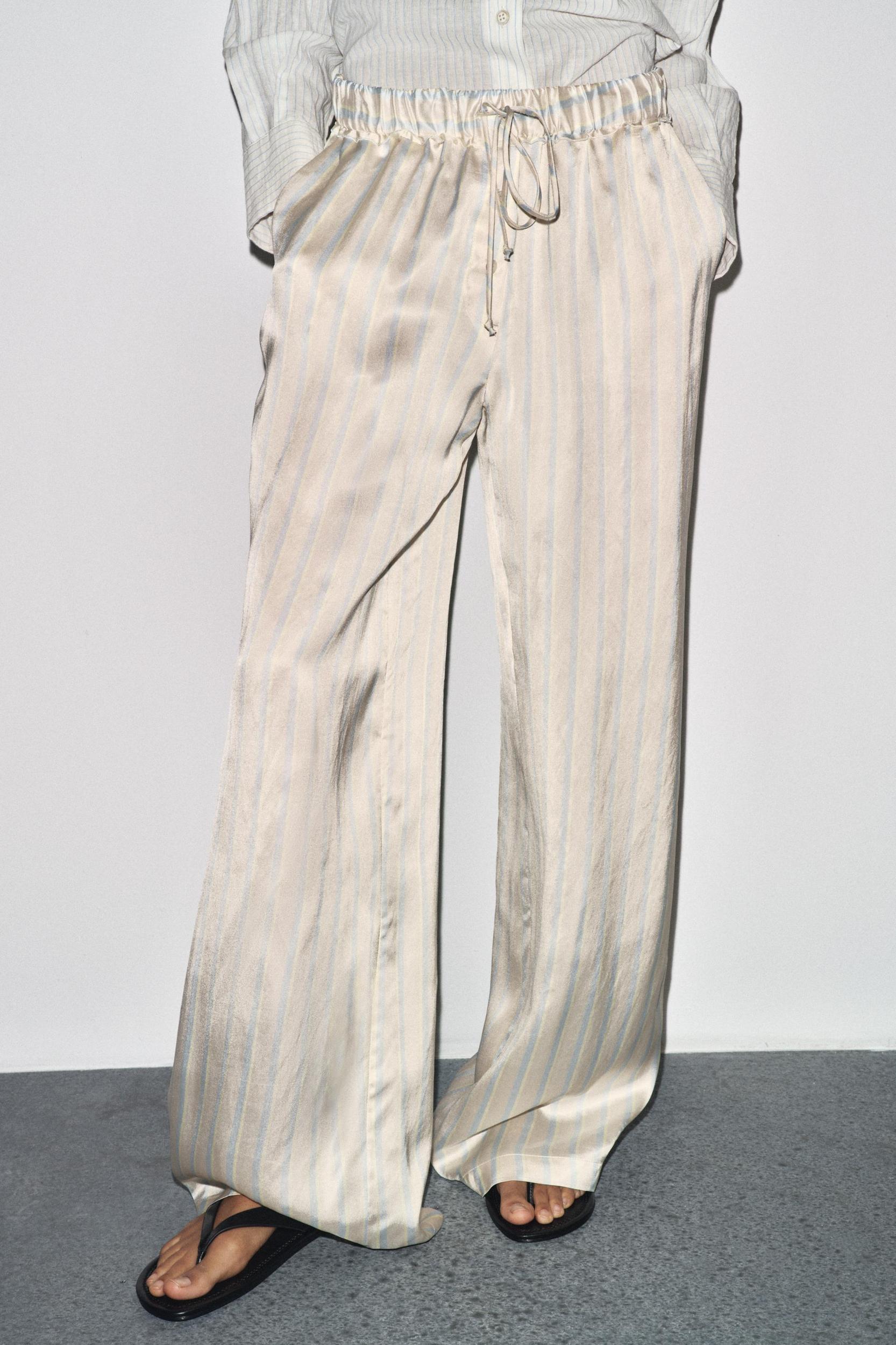STRIPED PAJAMA PANTS ZW COLLECTION Product Image