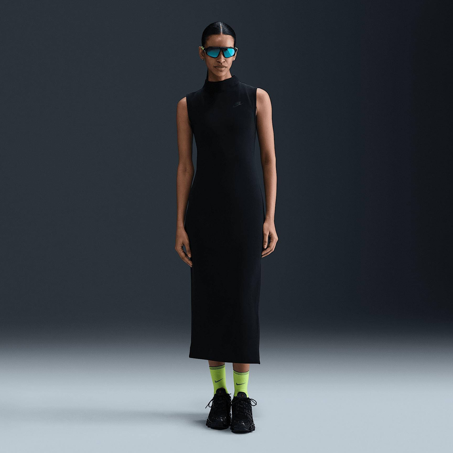 Womens Nike Sportswear Tech Fleece Slim Maxi Tank Top Dress | HJ1385-010 Product Image