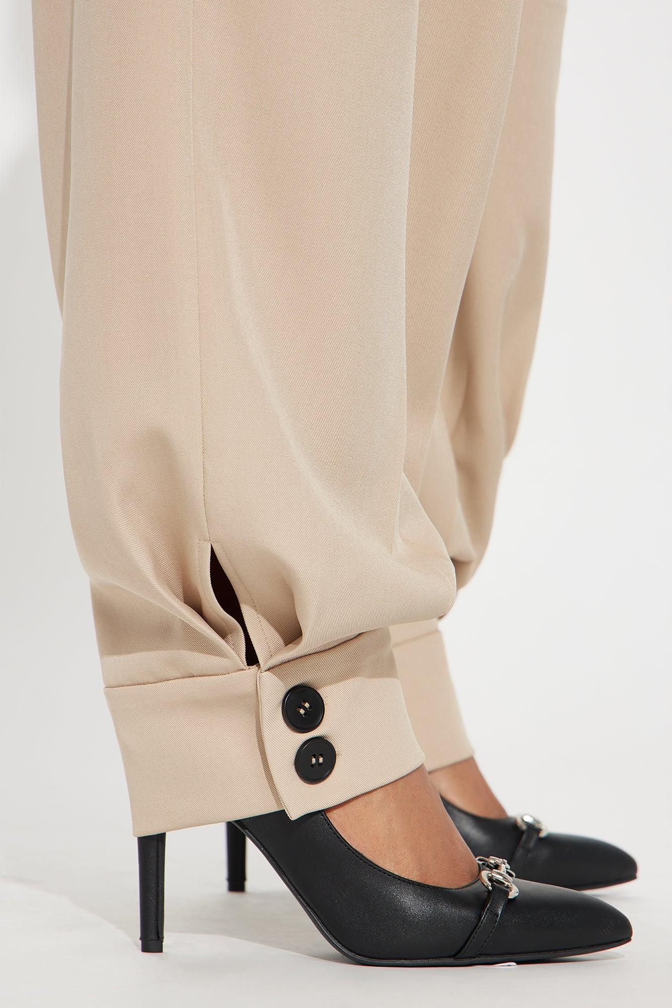 Helena Belted Trouser Pant - Khaki Product Image
