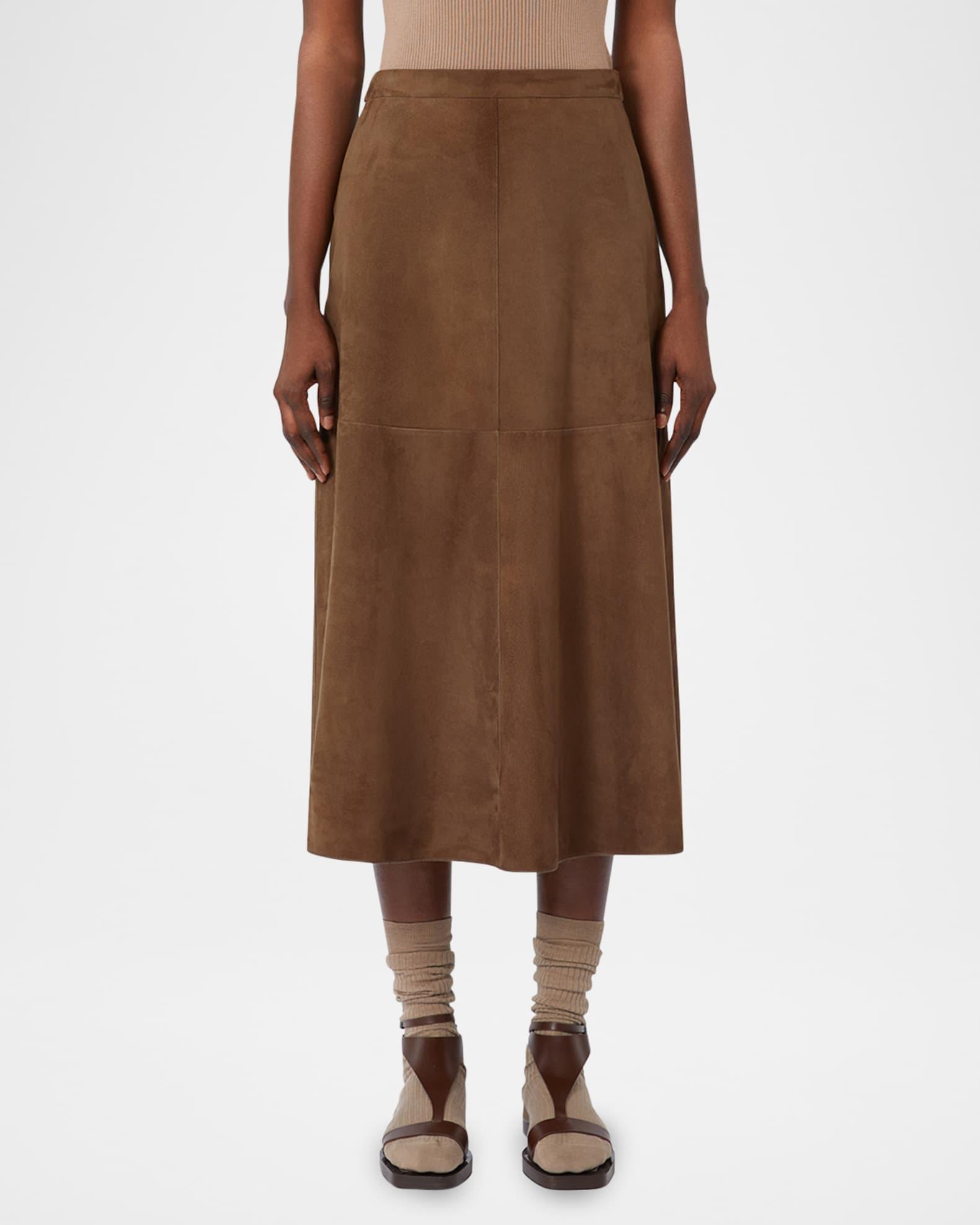 Cipria Suede Midi Skirt Product Image