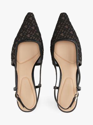 Embroidered Monogram Heeled Slingback Product Image