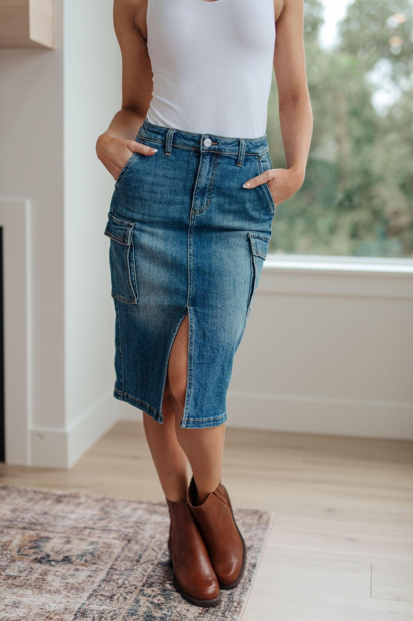 Always Be There Cargo Denim Skirt (Online Exclusive) Product Image