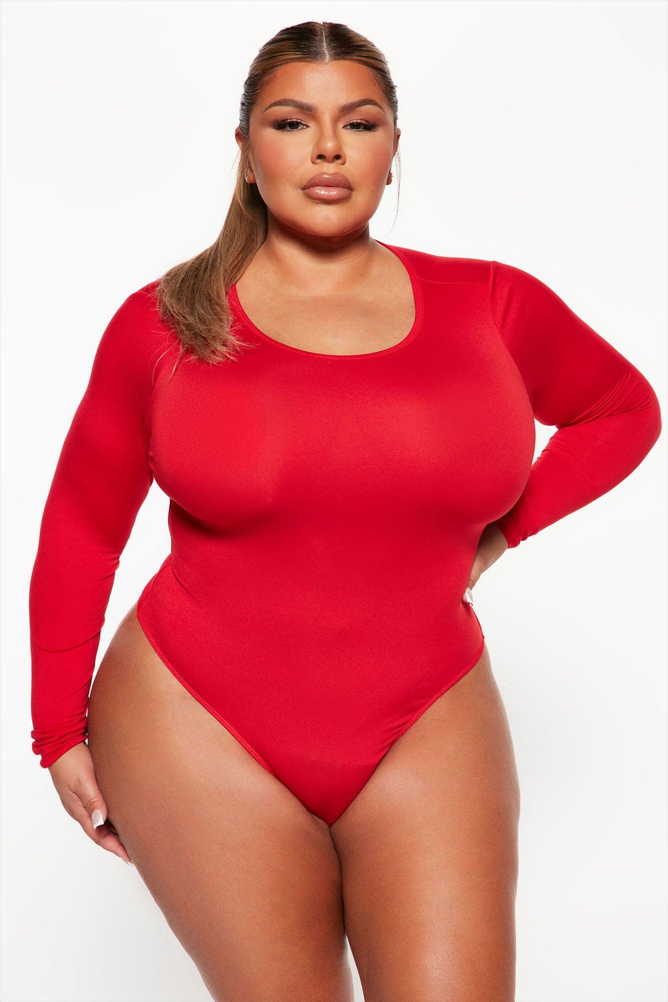 Don't Be Basic Bodysuit - Red Product Image