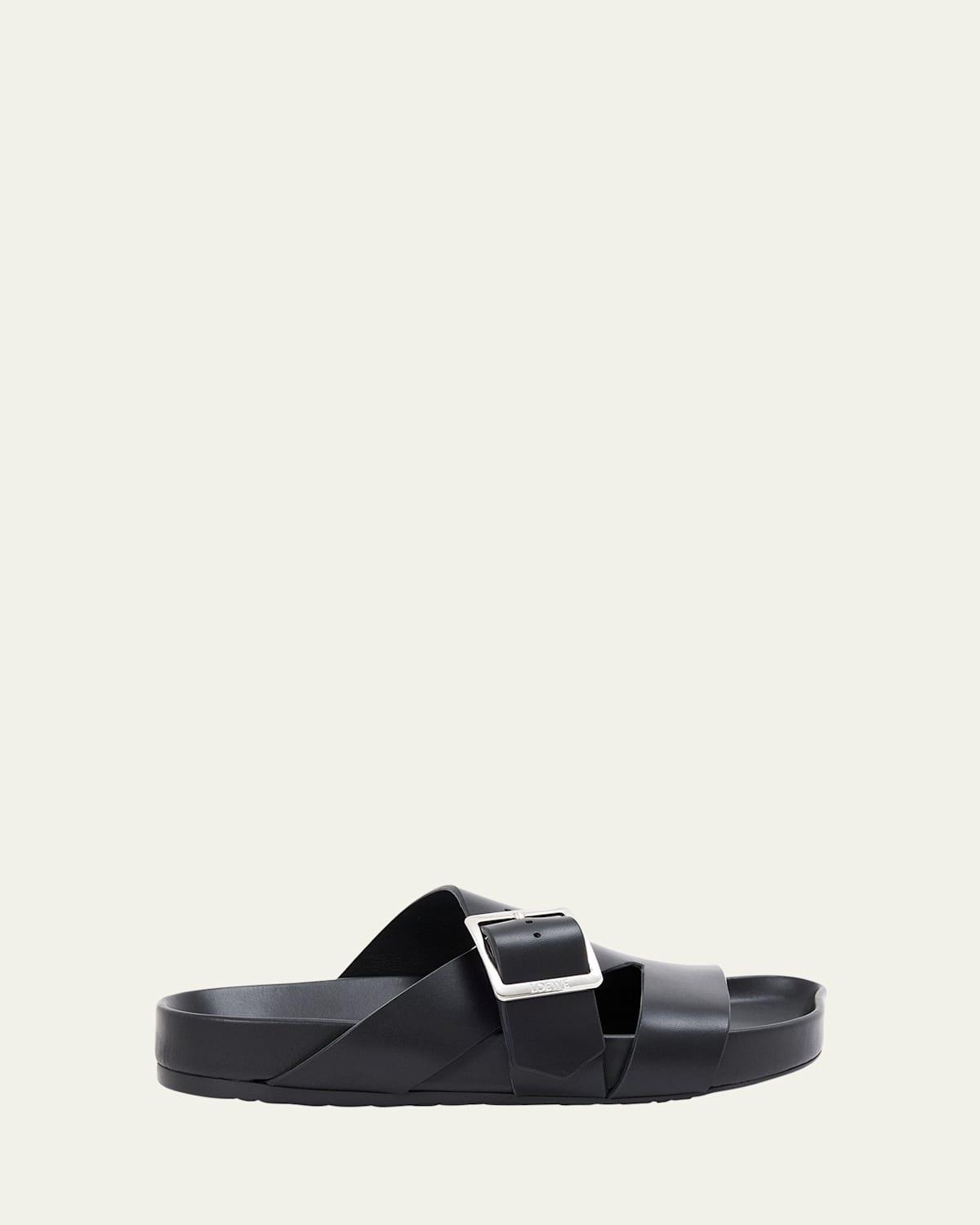 Mens Ease Calfskin Buckle Slide Sandals Product Image