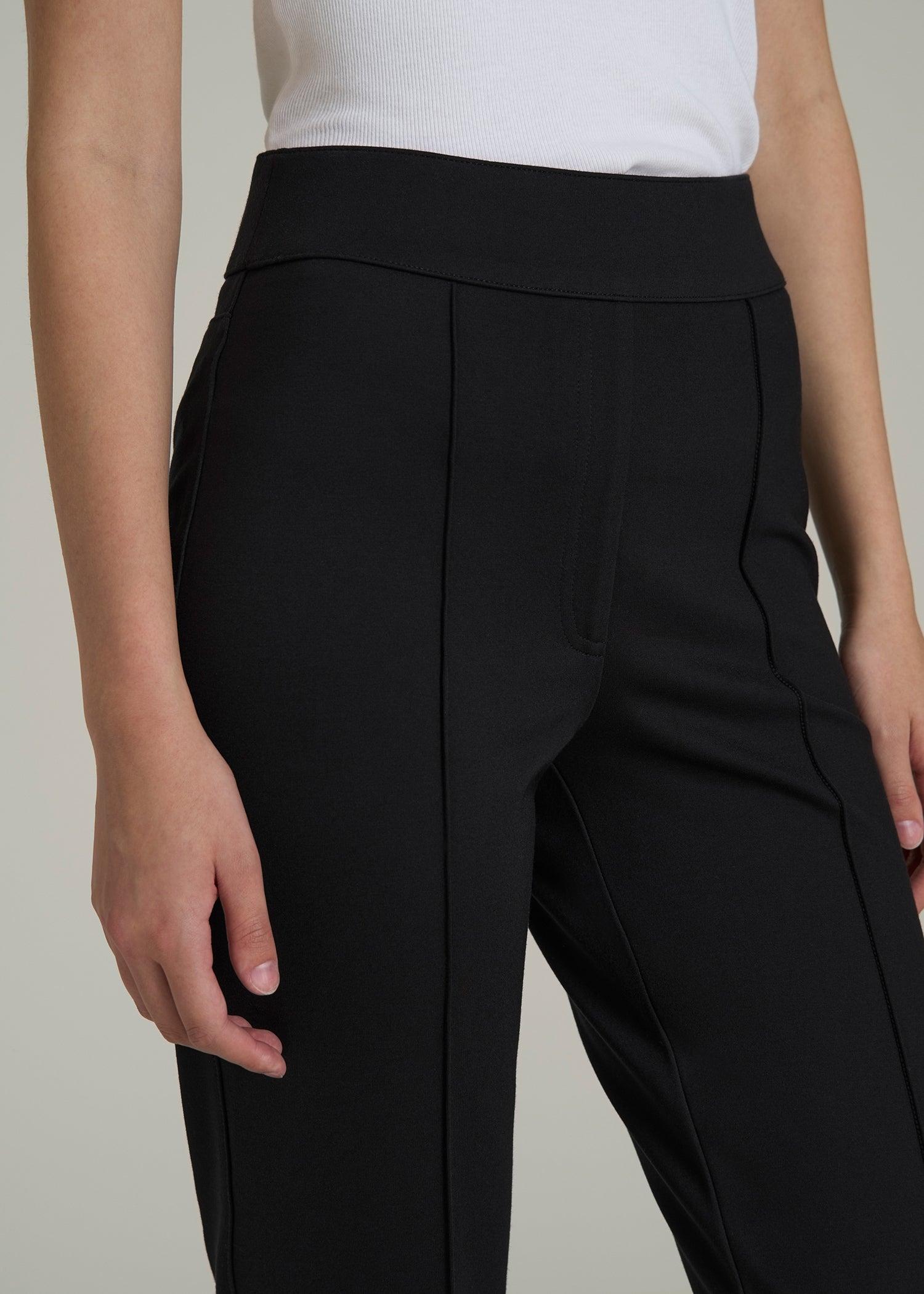 Soft Flex Ponte Pull On Flare Pants for Tall Women in Black Female Product Image