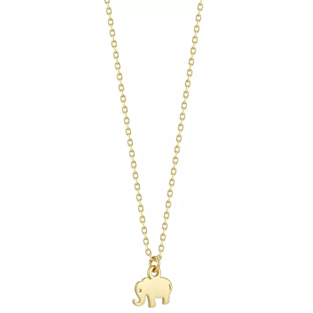 LUMINOR GOLD 14k Gold Tiny Elephant Pendant Necklace, Women's, Size: 17" Product Image
