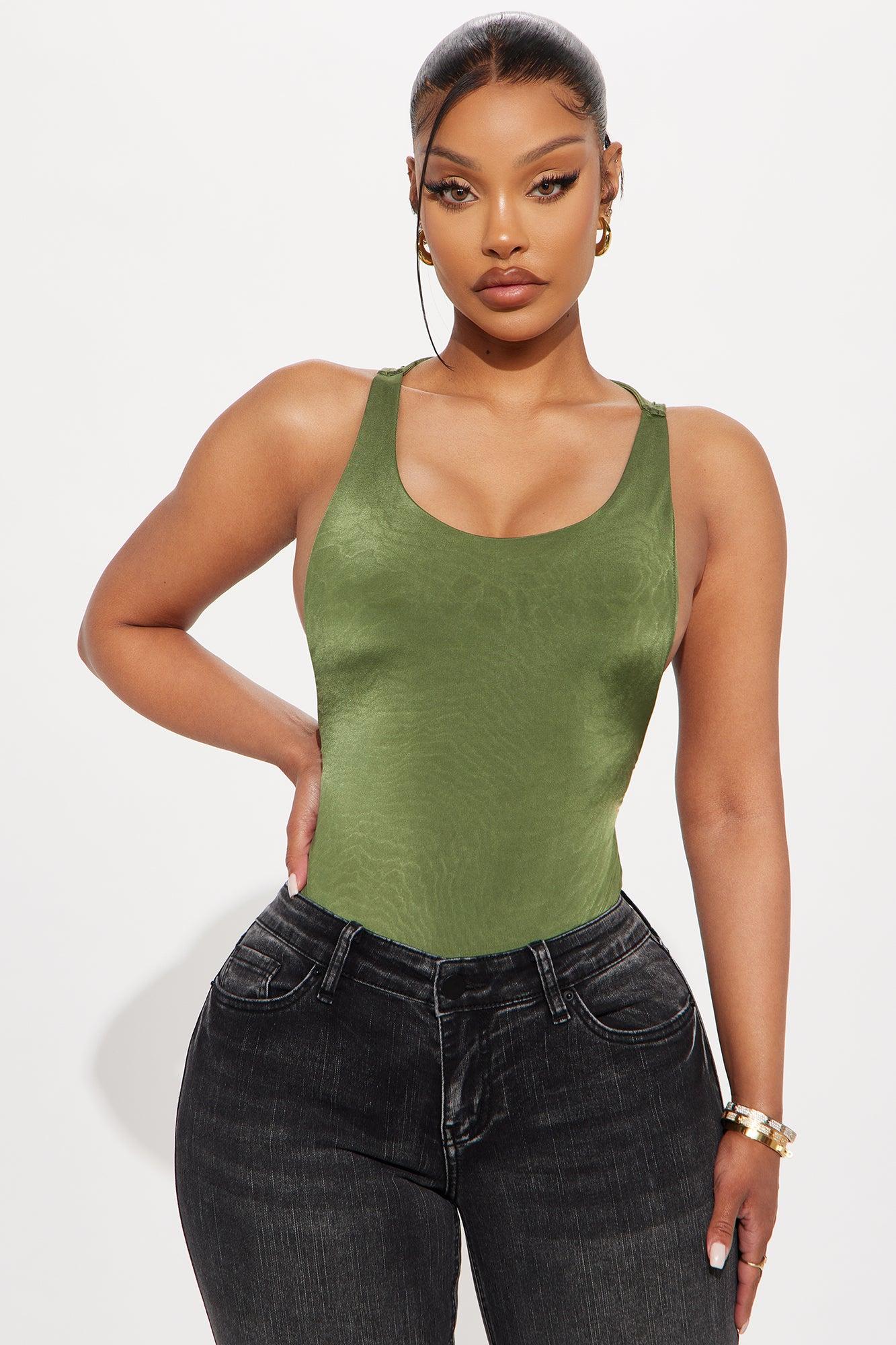 Martina Double Lined Bodysuit - Olive Female Product Image