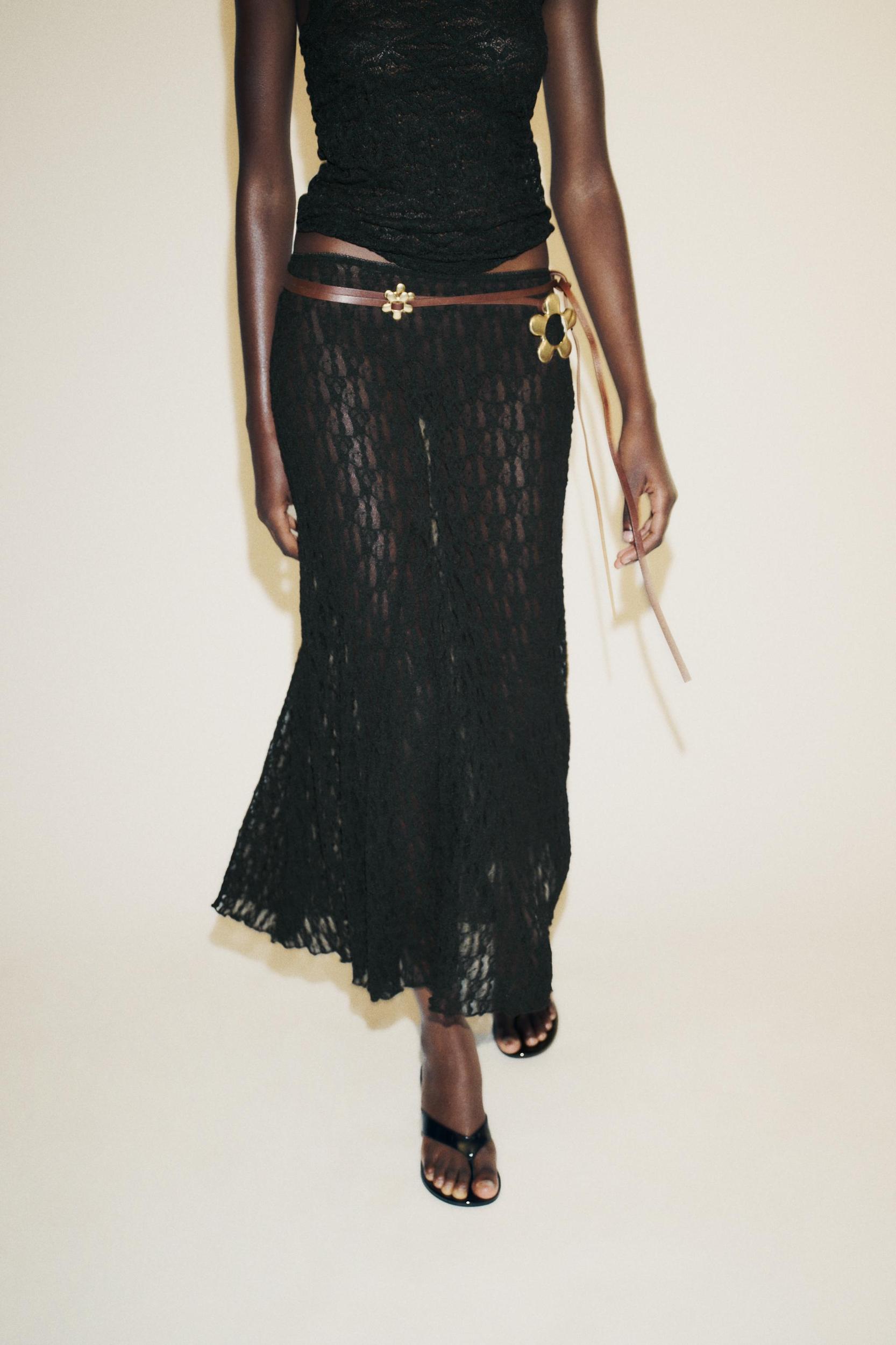 A-LINE LONG LACE SKIRT Product Image