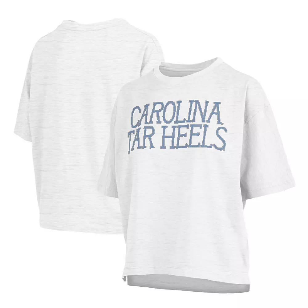 Women's Pressbox White North Carolina Tar Heels Motley Crew Chain Stitch Slub Waist Length Boxy T-Shirt, Size: Small Product Image