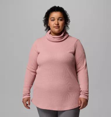 Columbia Womens Holly Hideaway Waffle Cowl Neck Pullover - Plus Size- Product Image