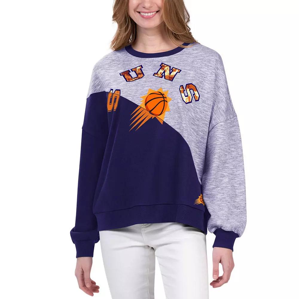 Women's G-III 4Her by Carl Banks Purple Phoenix Suns Benches Split Pullover Sweatshirt,  Product Image