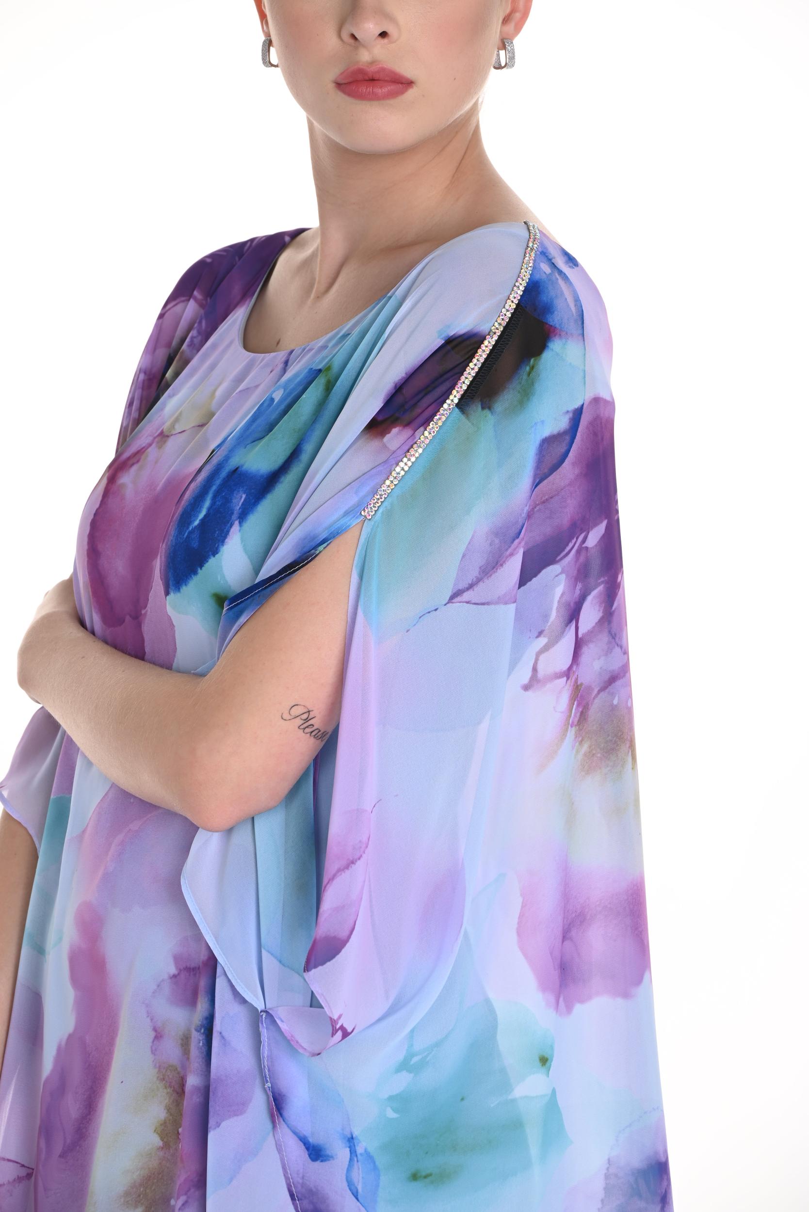 Watercolor Print Woven Dress Product Image