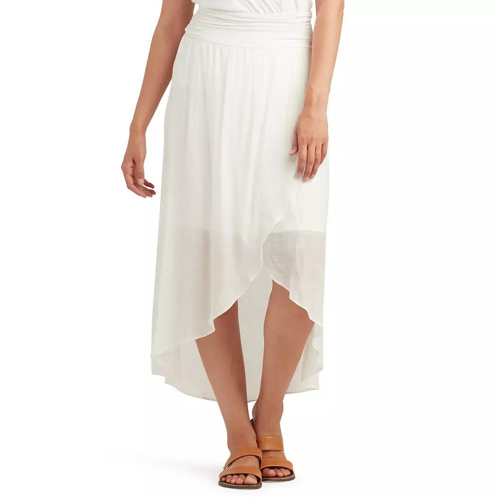 Petite AB Studio High-Low Faux Wrap Maxi Skirt, Womens Product Image