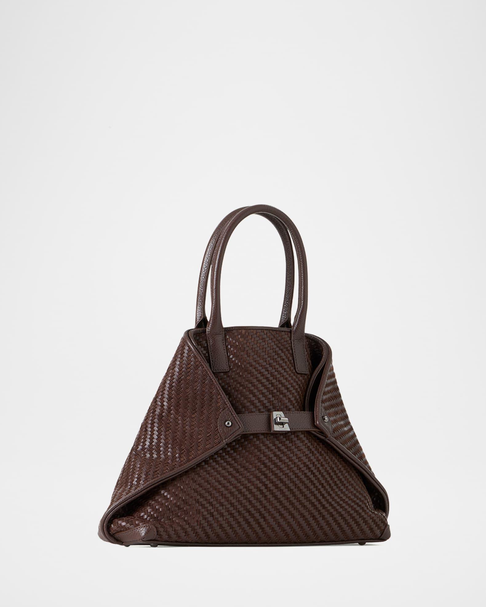 Small Woven Leather Tote Bag Product Image