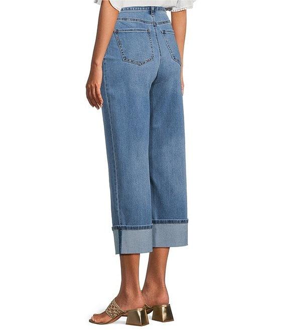 John Mark Wide Leg 5 Pocket Crop Denim Jeans Product Image
