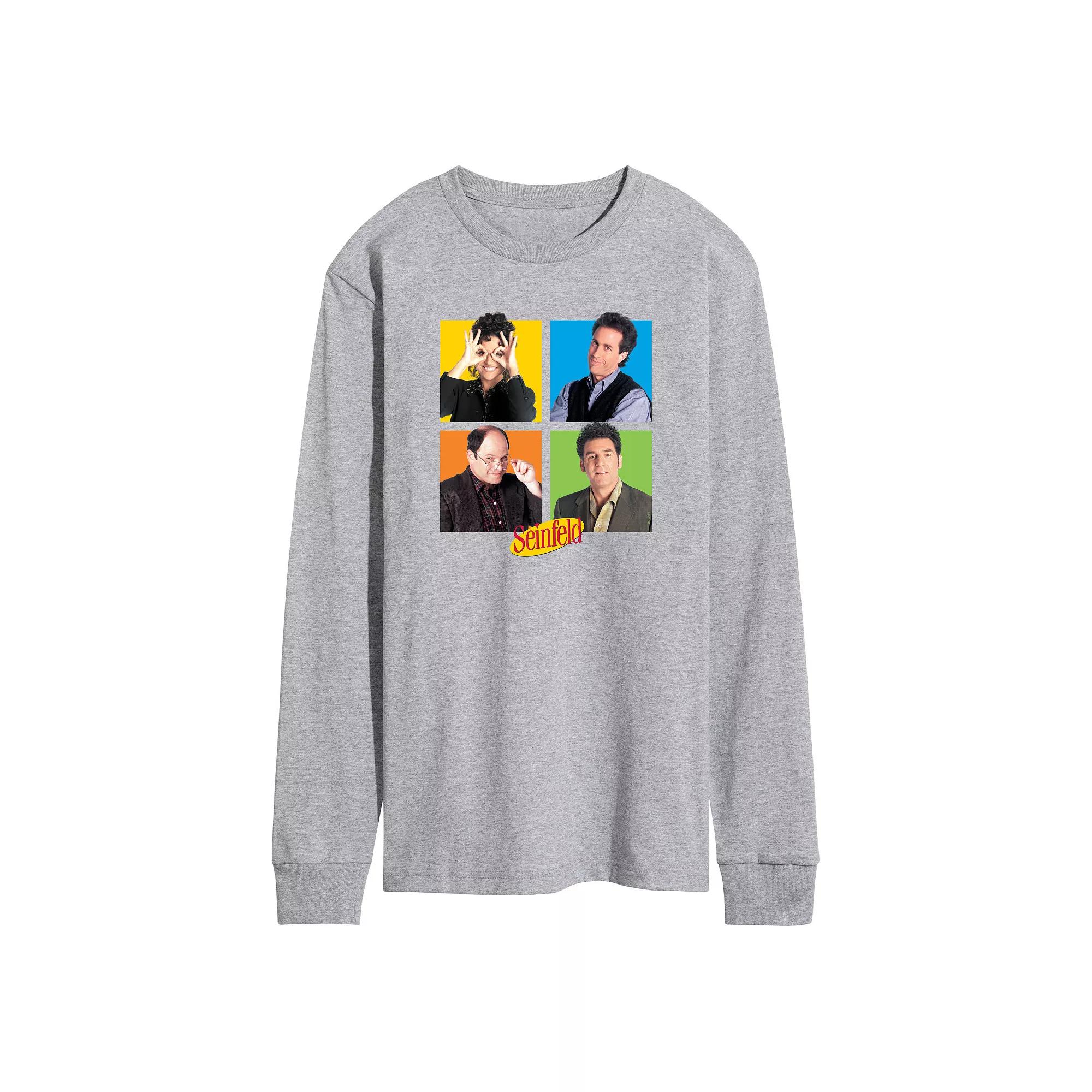 Men's Seinfeld Character Grid Long Sleeve Graphic Tee,  Product Image