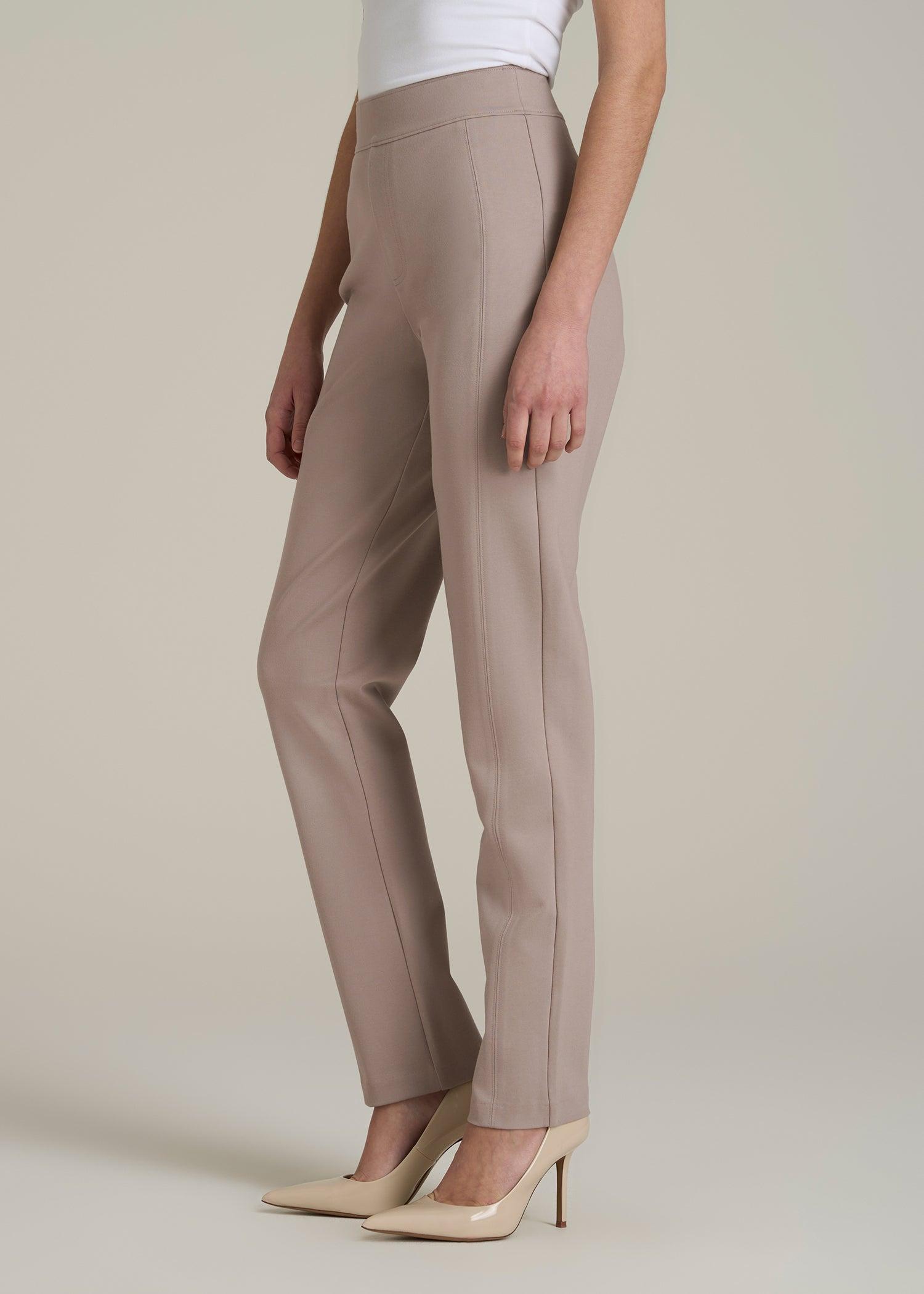 Pull-on Slim Dress Pants for Tall Women in Truly Taupe Female Product Image
