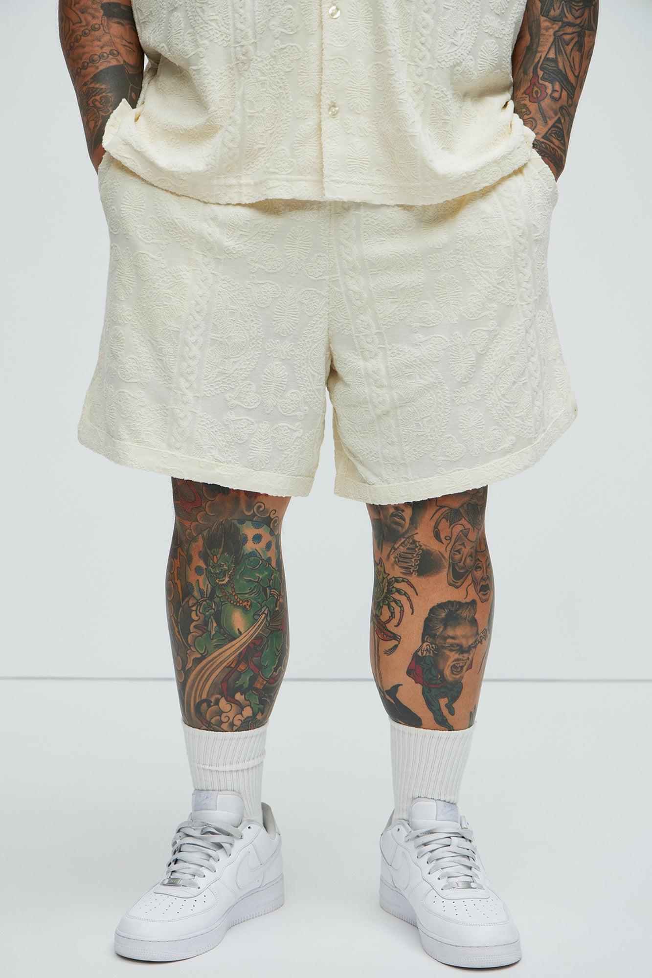 Link Textured Shorts - Cream Product Image