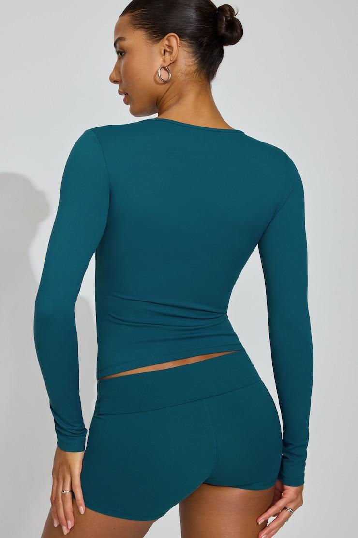 Sleek Crewneck Long Sleeve Top Product Image