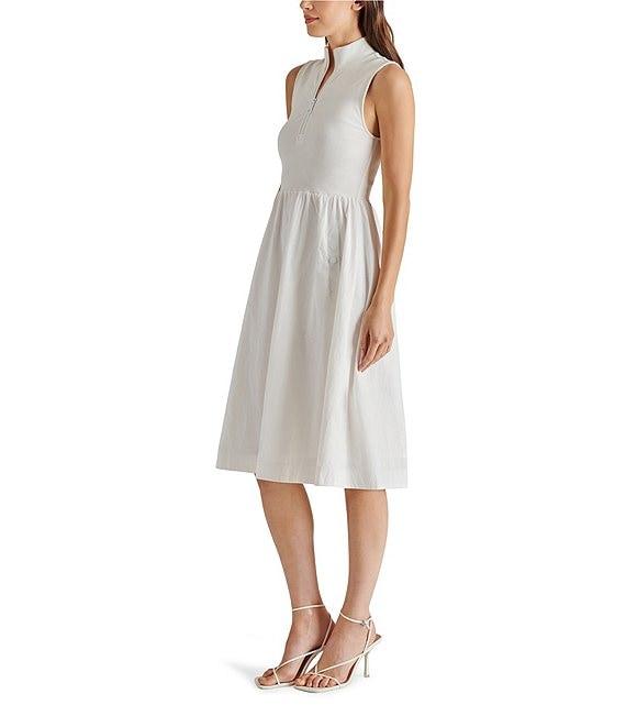 Steve Madden Berlin Mock Neck Half Zip Sleeveless Midi Dress Product Image