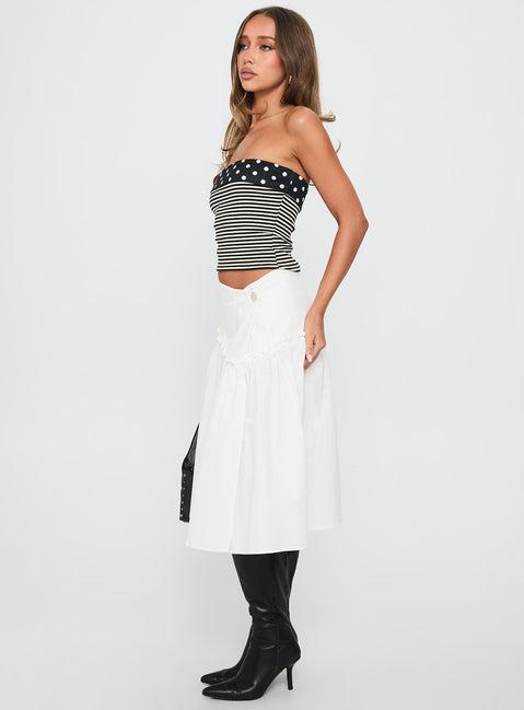 Jonsie Tiered Frill Midi Skirt White Product Image