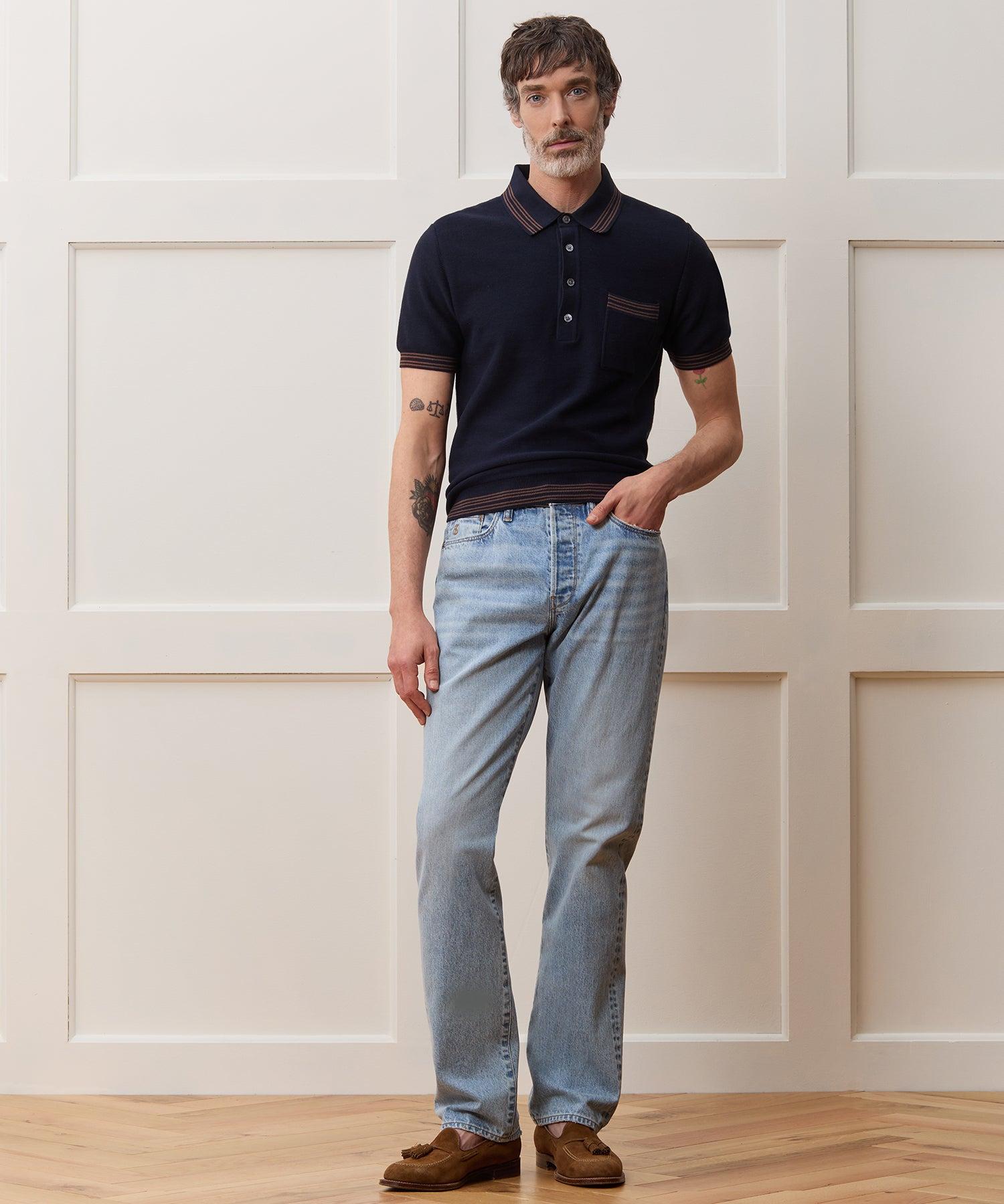 Tipped Waffle Sweater Polo Product Image