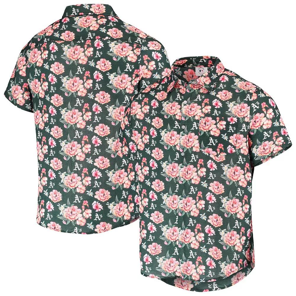 Men's FOCO Green Oakland Athletics Floral Linen Button-Up Shirt,  Product Image