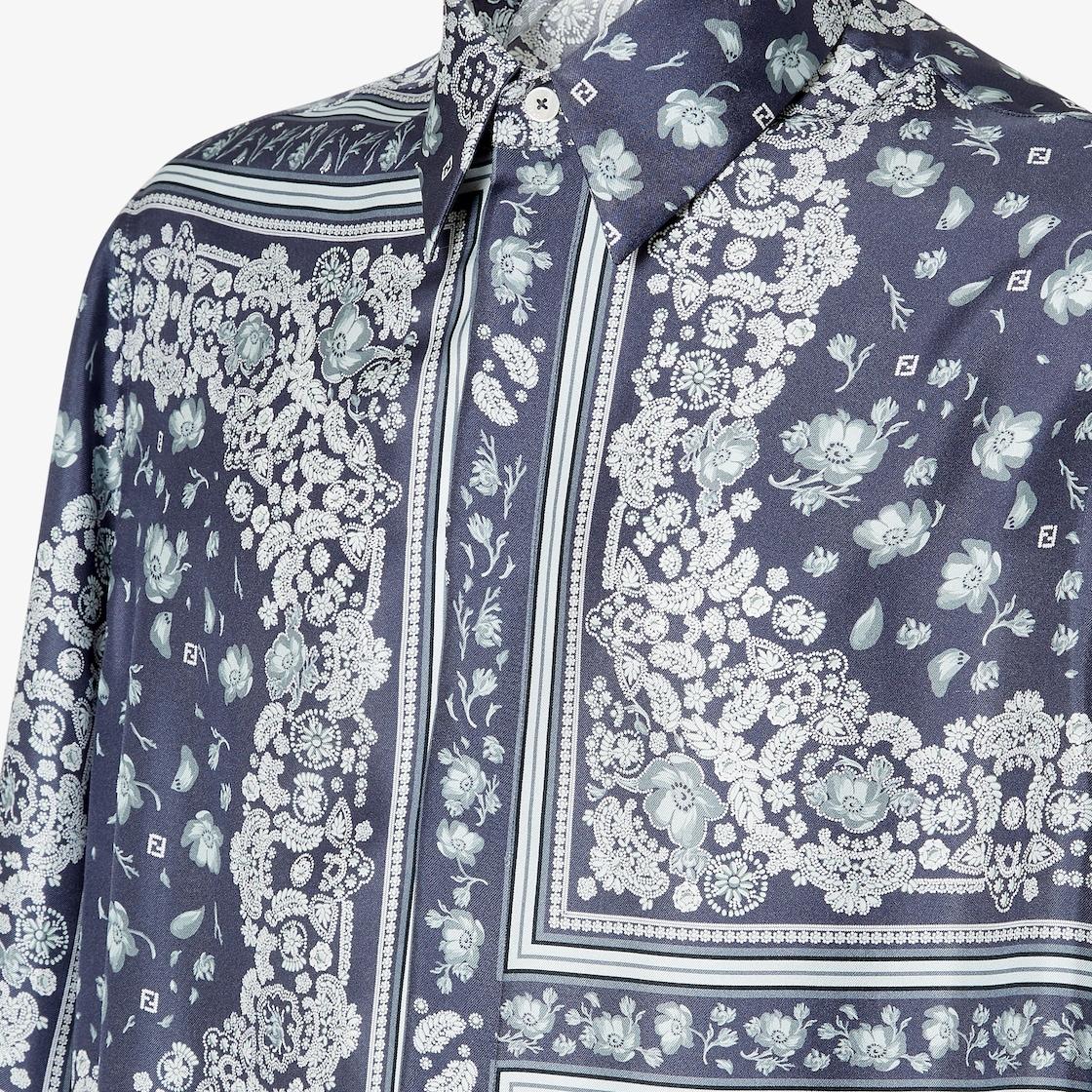 ShirtWhite and blue silk shirt Product Image