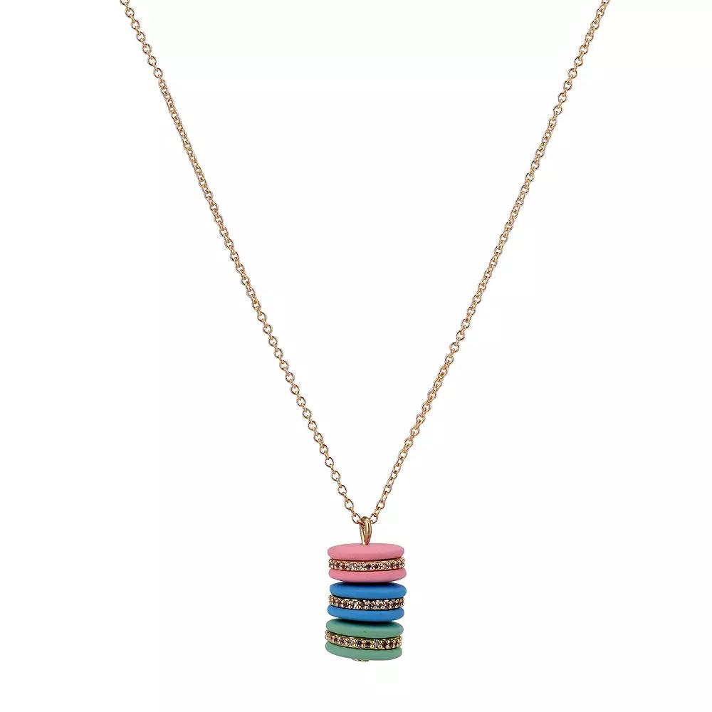 Gold Tone Macaron Pendant Necklace, Women's Product Image