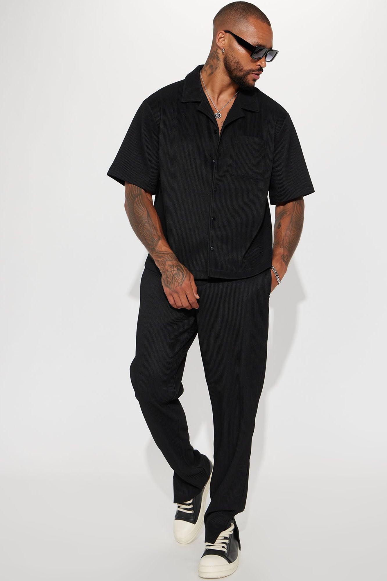 Show Up Short Sleeve Cuban Shirt - Black Product Image
