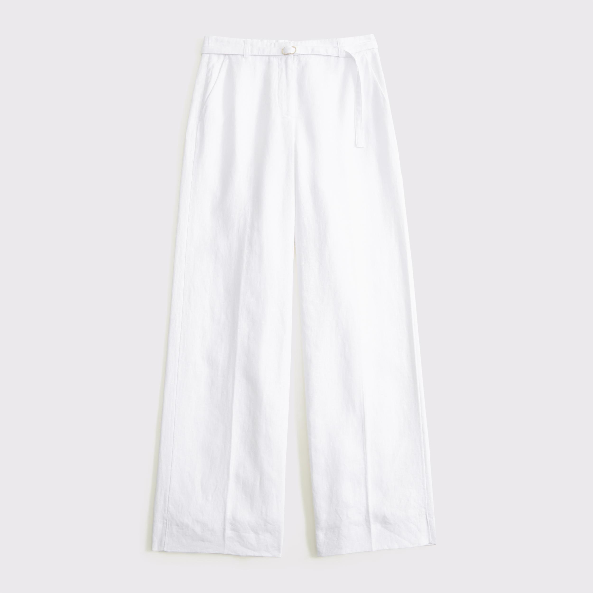 Premium Linen Belted Wide Leg Pant Product Image