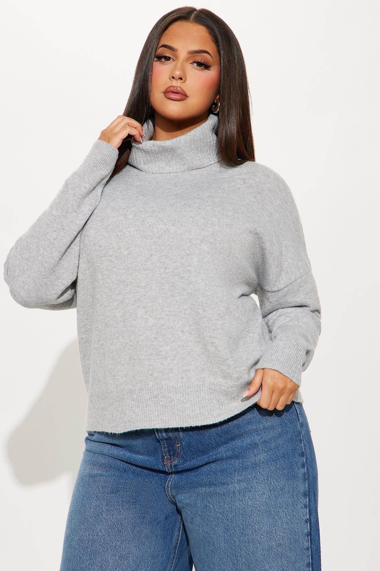 Snow Day Turtleneck Sweater - Grey Product Image