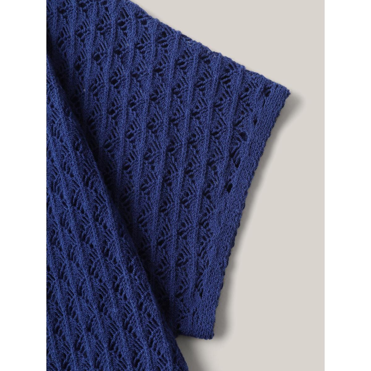 Plus Size Crochet Waist-Defining Swim Cover-Up Women's Swimwear Indigo Beach Loose Texture Curve Swim Cover Ups BloomChic 22-24/3X Product Image