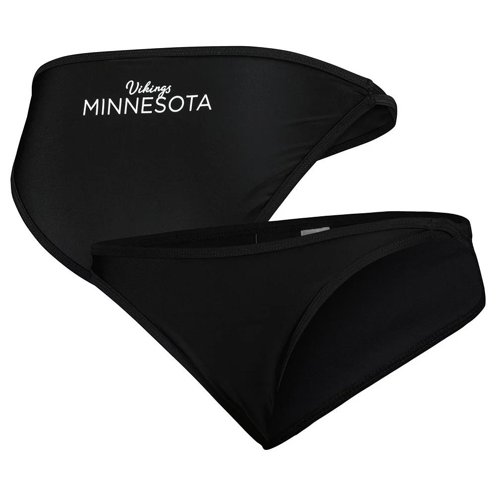 Women's G-III 4Her by Carl Banks Black Minnesota Vikings Hall of Fame Bikini Bottom,  Product Image