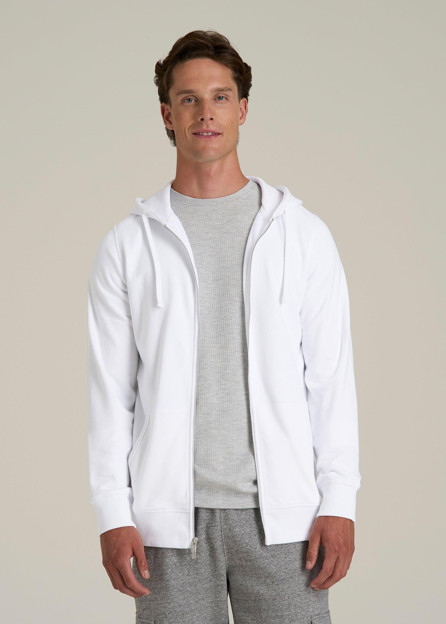 Wearever 2.0 French Terry Full-Zip Hoodie for Tall Men in White Male Product Image