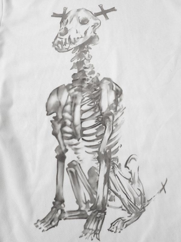 Skull Print Mesh Panels Long Sleeve Product Image