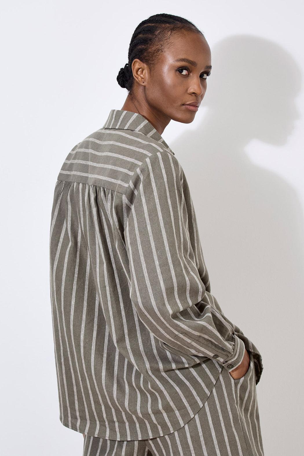 Striped Linen Mix Shirt Product Image