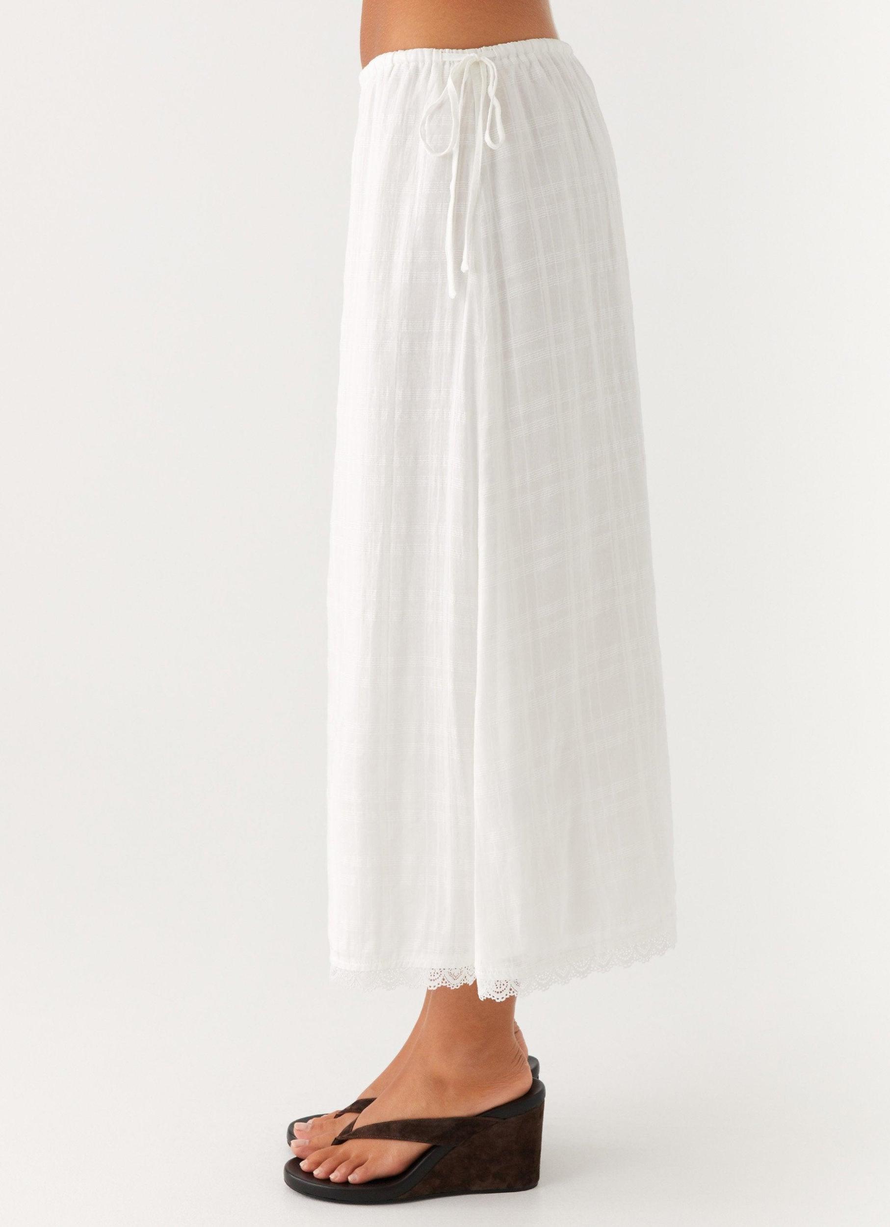 Sweet Lullaby Midi Skirt - White Product Image