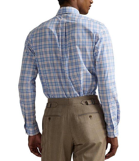 Polo Ralph Lauren Slim Fit Stretch Multi Color Plaid Poplin Long Sleeve Woven Shirt Product Image
