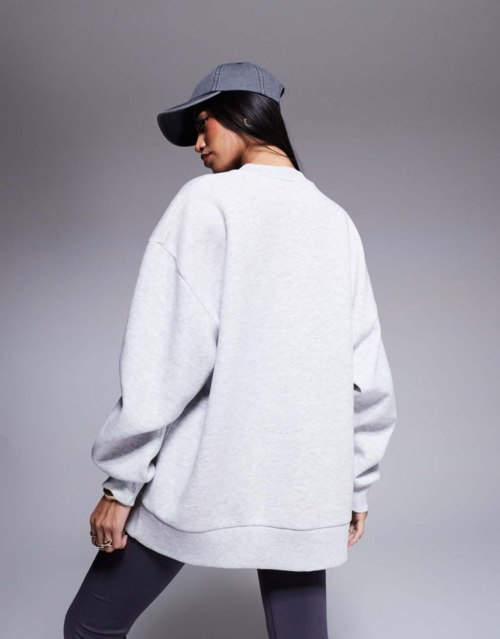 Weekend Collective distressed logo sweatshirt in gray heather Product Image