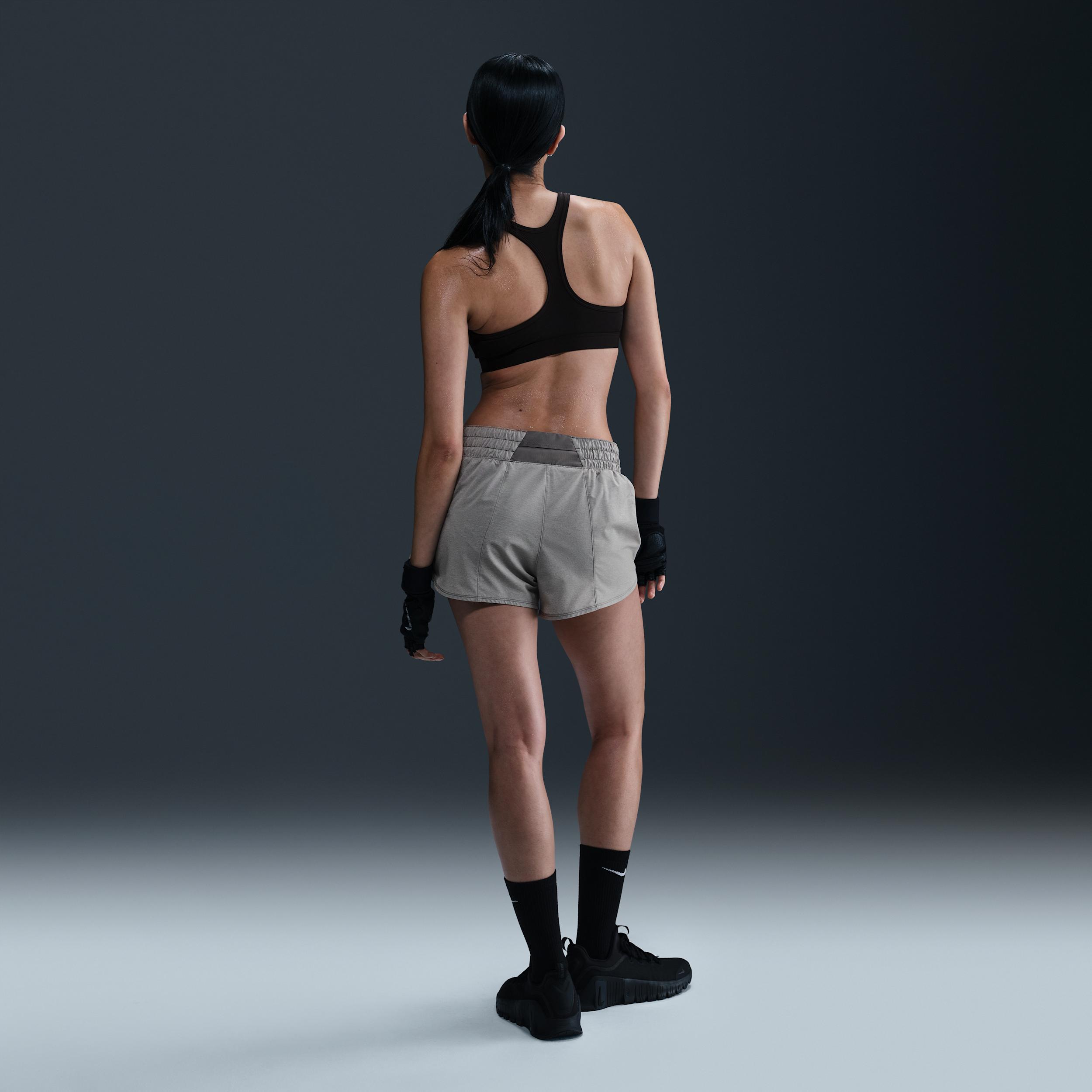 Nike Womens One Dri-FIT Mid-Rise 3 Brief-Lined Shorts | DX6010-084 Product Image