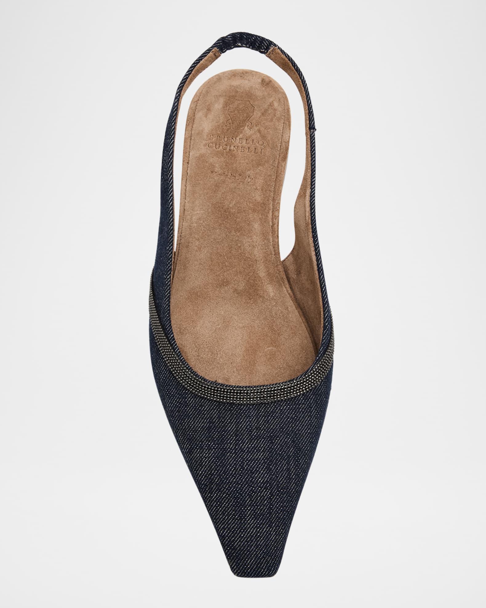 Denim Monili Slingback Ballerina Flats Product Image