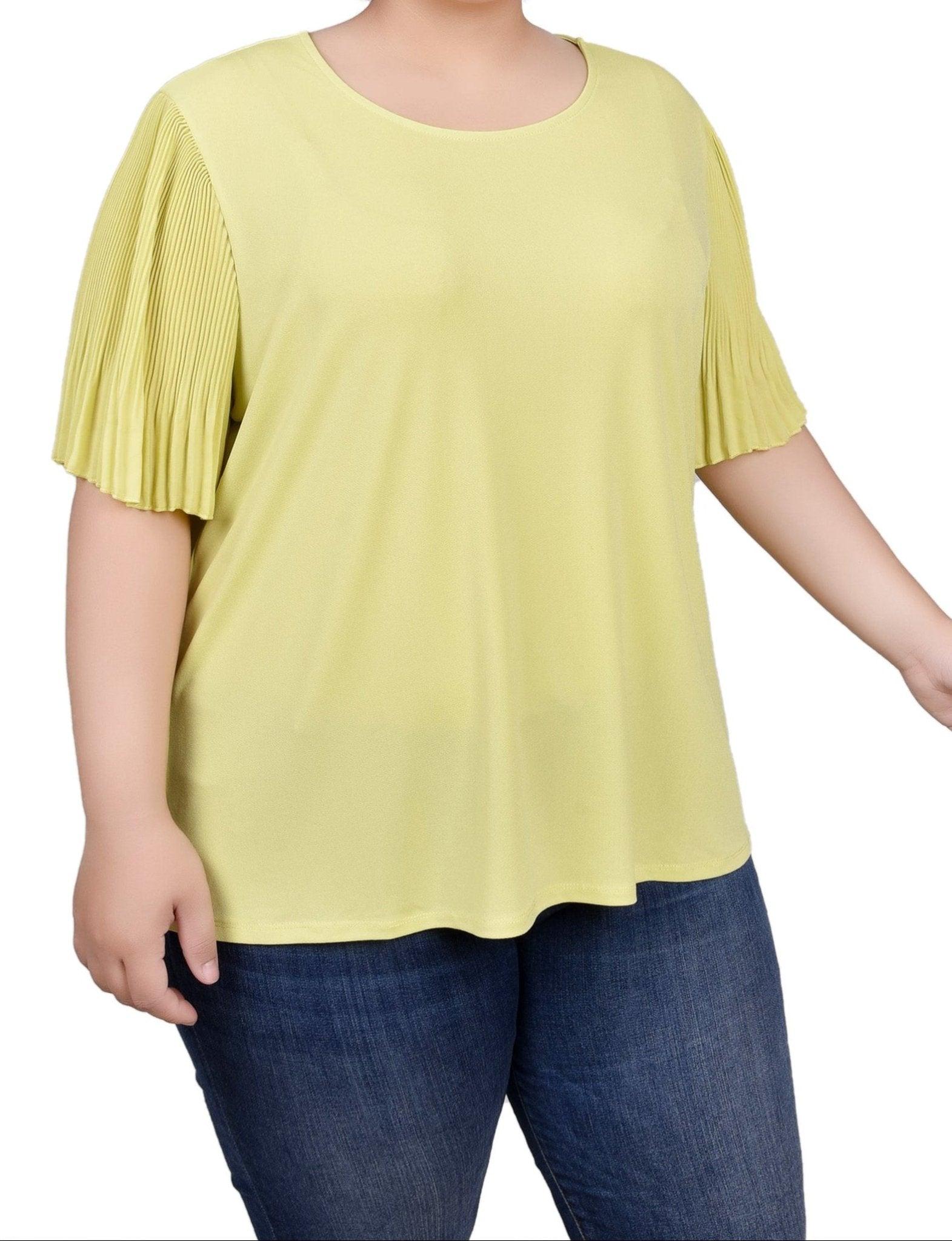 Pleated-Sleeve Top - Plus Product Image