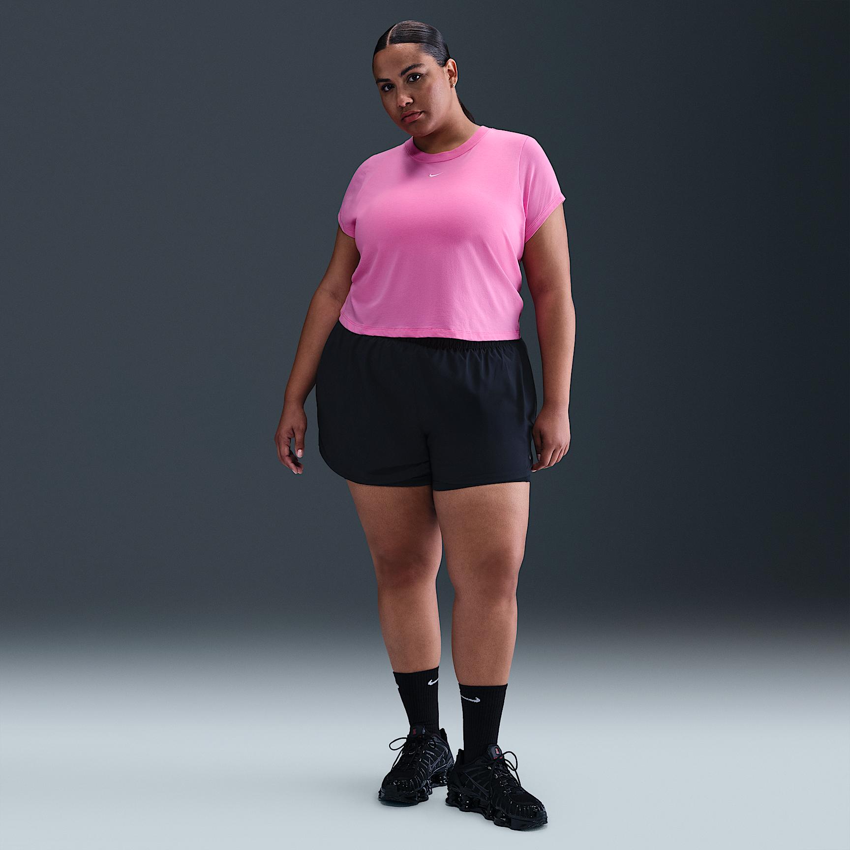 Womens Nike Sportswear Chill Knit Cropped T-Shirt (Plus Size) | FZ2479-675 Product Image