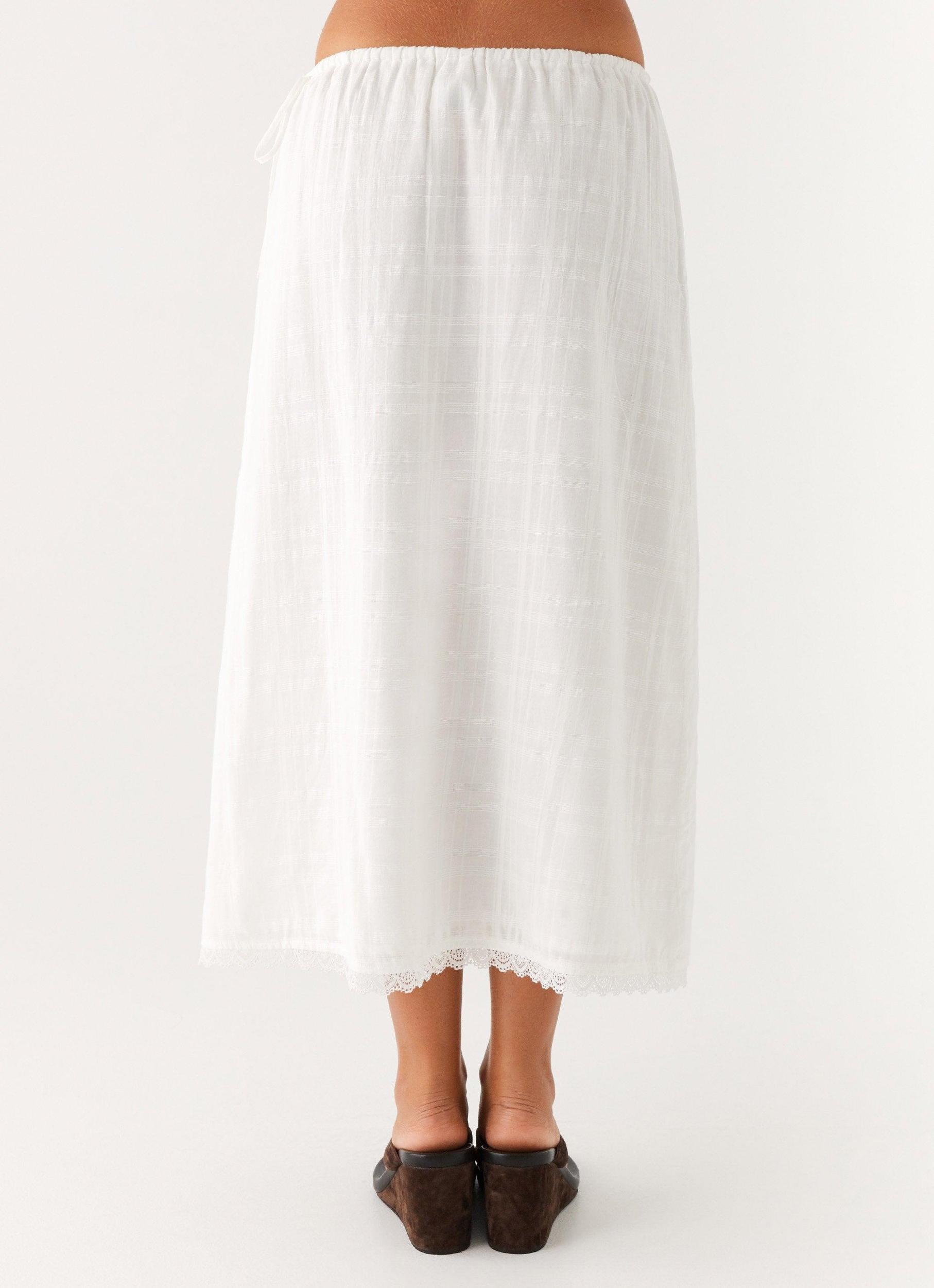 Sweet Lullaby Midi Skirt - White Product Image